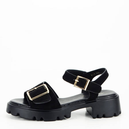Noutati - Sandale negre cu talpa groasa 8068 128