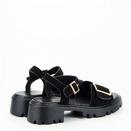 Sandale negre cu talpa groasa 8068 128 [4]