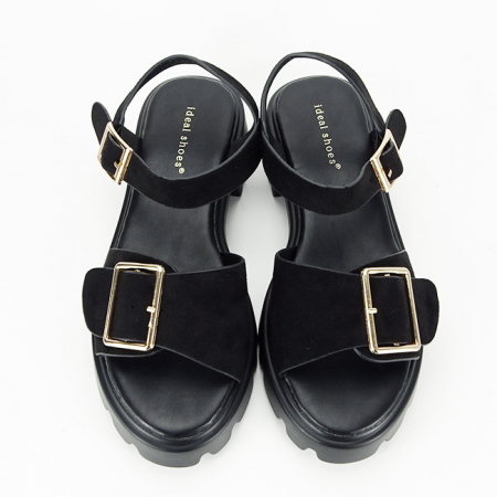 Sandale negre cu talpa groasa 8068 128 [6]