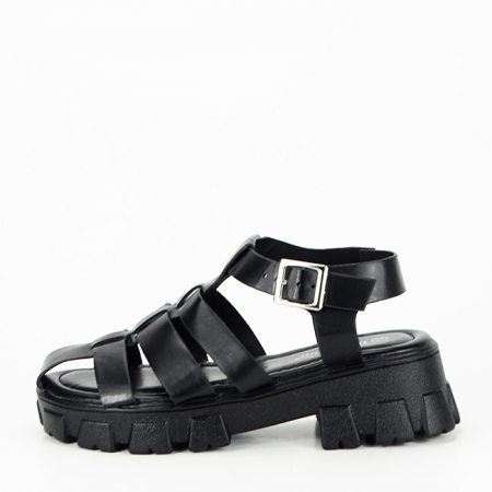 Noutati - Sandale negre cu talpa groasa N75-5 130