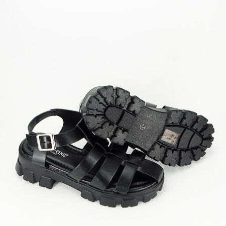 Sandale negre cu talpa groasa N75-5 130 [7]