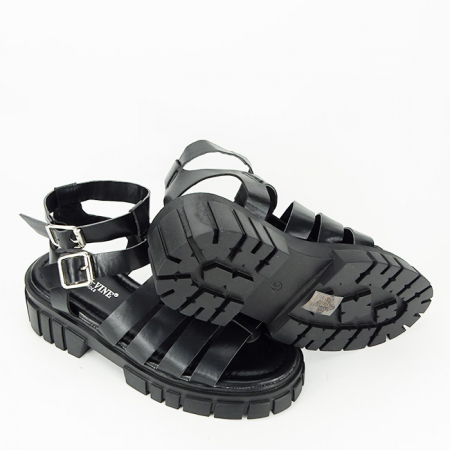 Sandale negre cu talpa groasa N75-6 132 [7]