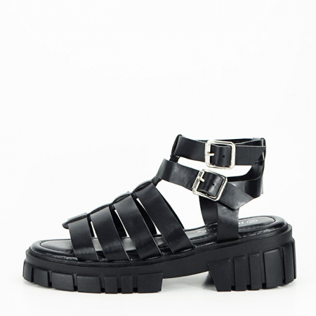 Noutati - Sandale negre cu talpa groasa N75-6 132