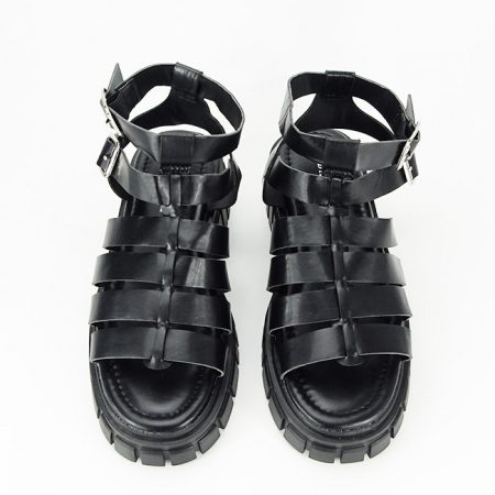 Sandale negre cu talpa groasa N75-6 132 [6]
