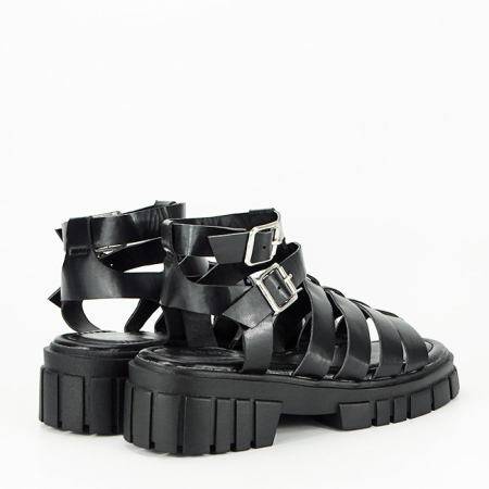 Sandale negre cu talpa groasa N75-6 132 [4]
