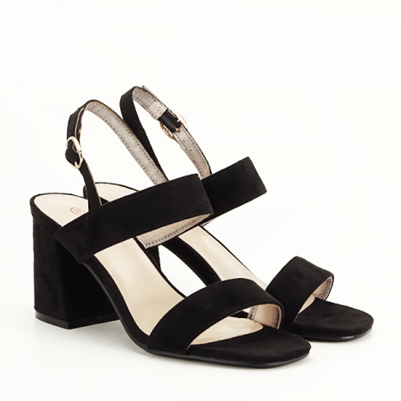 Sandale negre cu toc comod Erika 130 [2]