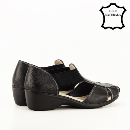 Sandale negre din piele naturala Calypso [3]
