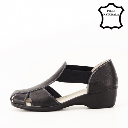 Sandale negre din piele naturala Calypso [1]
