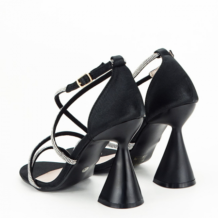 Sandale negre elegante cu toc conic BD116 130 [3]