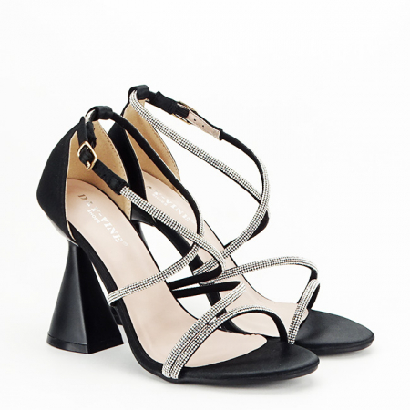 Sandale negre elegante cu toc conic BD116 130 [2]