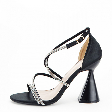 Noutati - Sandale negre elegante cu toc conic BD116 130