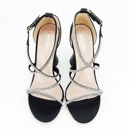 Sandale negre elegante cu toc conic BD116 130 [6]