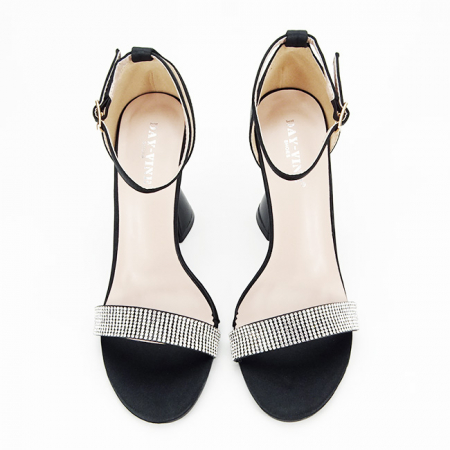 Sandale negre elegante cu toc conic BD117 129 [2]