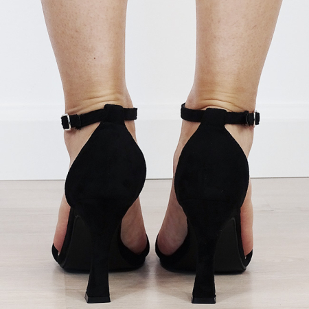 Sandale negre elegante cu toc conic H8-280 131 [3]