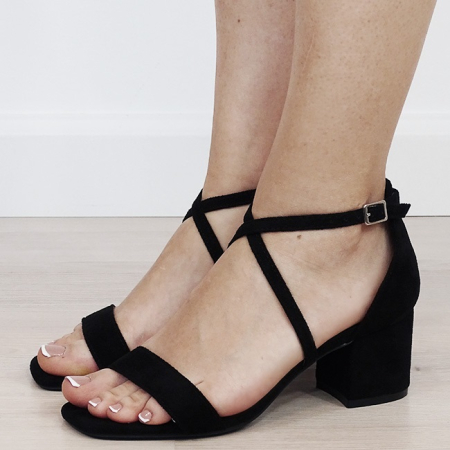 Sandale negre elegante cu toc mic 6895 M12 [1]