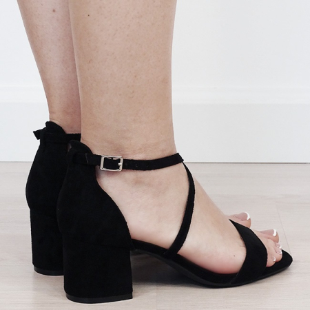 Sandale negre elegante cu toc mic 6895 M12 [4]