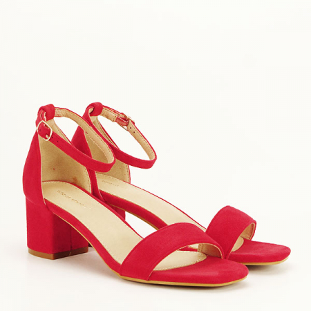 Sandale rosii din velur Lorena [2]