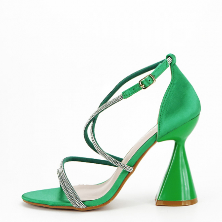 Noutati - Sandale verzi elegante cu toc conic BD116 130