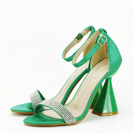 Noutati - Sandale verzi elegante cu toc conic BD117 129