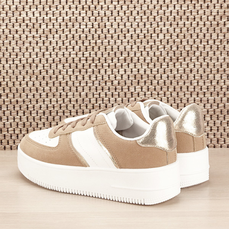 Sneakers alb cu bej Rania [3]