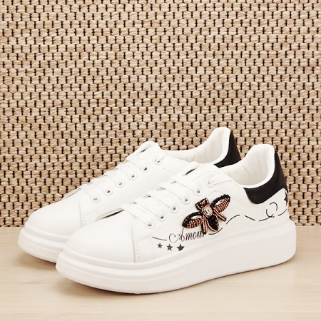 Sneakers alb cu brosa Riana [1]