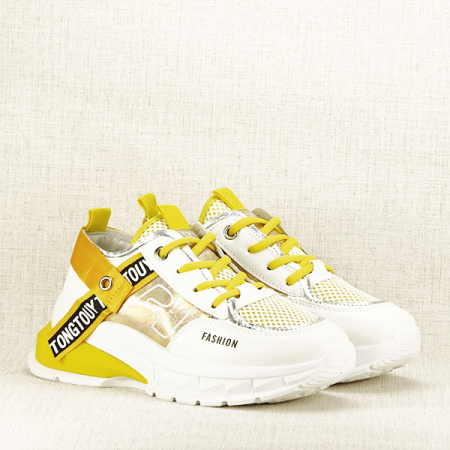 Sneakers alb cu galben Mara [2]