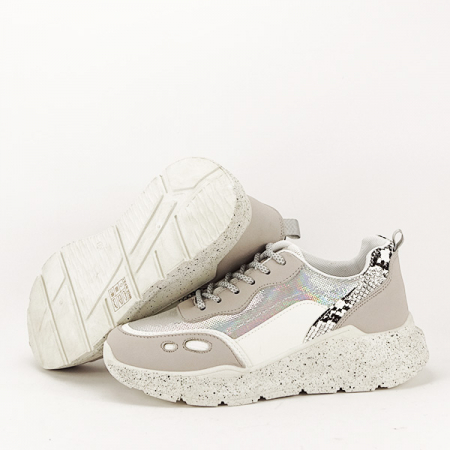 Sneakers alb cu gri Leila [6]