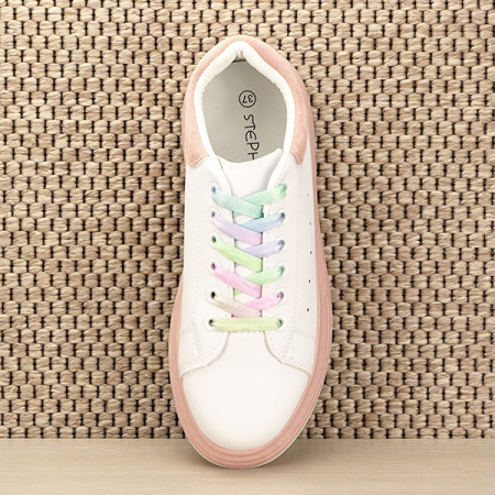 Sneakers alb cu roz Britney [3]