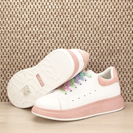 Sneakers alb cu roz Britney [7]