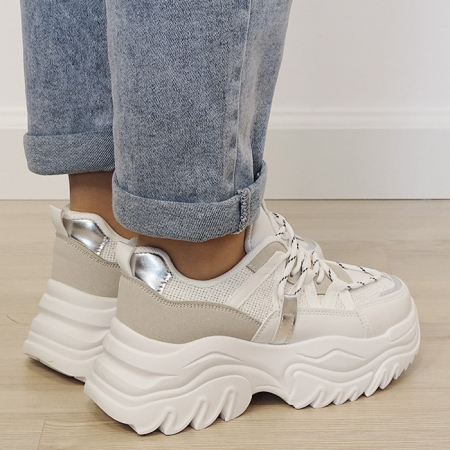 Sneakers albi cu talpa groasa DKB9201 M4 [4]