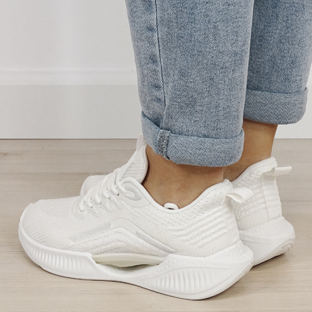 Sneakers albi cu talpa groasa tip platforma 7560 M4 [2]