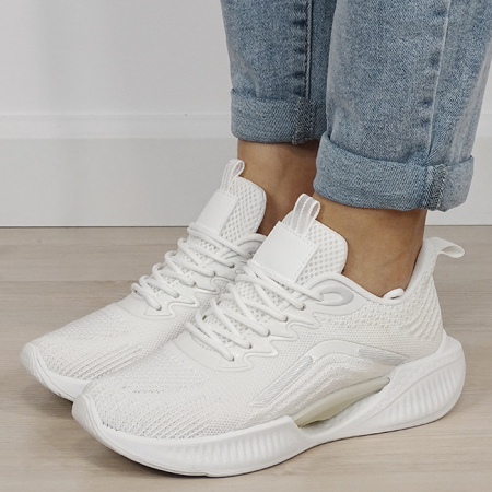 Sneakers albi cu talpa groasa tip platforma 7560 M4 [1]