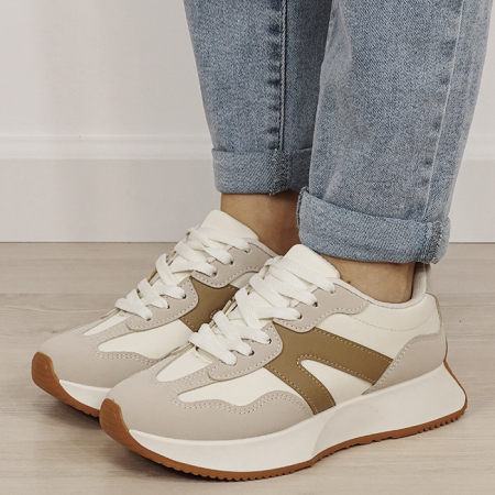 Sneakers bej cu talpa groasa 8917 M2 [1]