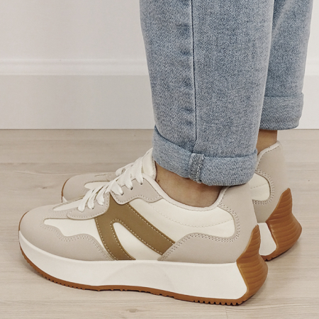 Sneakers bej cu talpa groasa 8917 M2 [2]