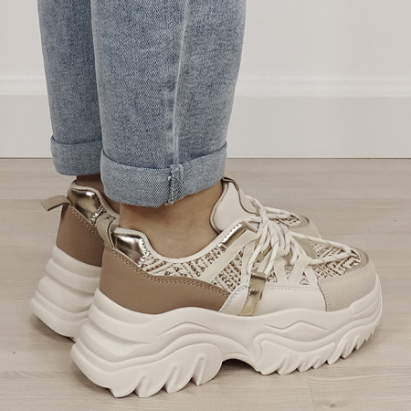 Sneakers bej cu talpa groasa DKB9201 M4 [4]