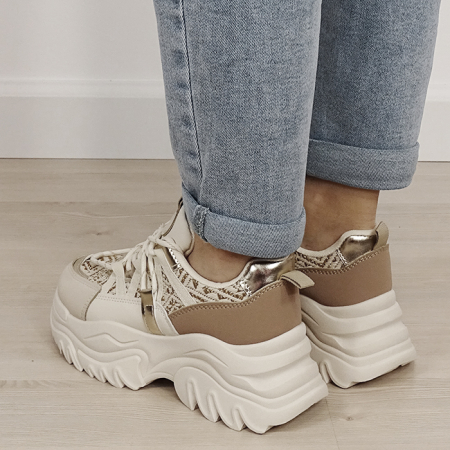 Sneakers bej cu talpa groasa DKB9201 M4 [2]