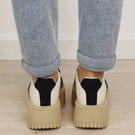 Sneakers bej/negru cu platforma 8979 M3 [3]