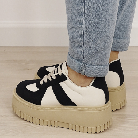 Sneakers bej/negru cu platforma 8979 M3 [2]