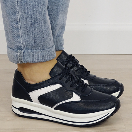 Sneakers bleumarin din piele naturala 5091 M6 [5]