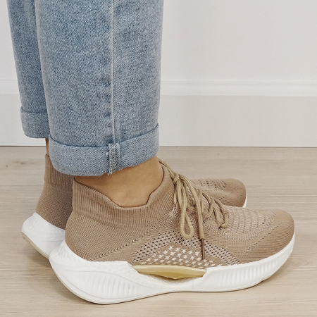 Sneakers kaki tip soseta cu platforma 7561 M4 [4]