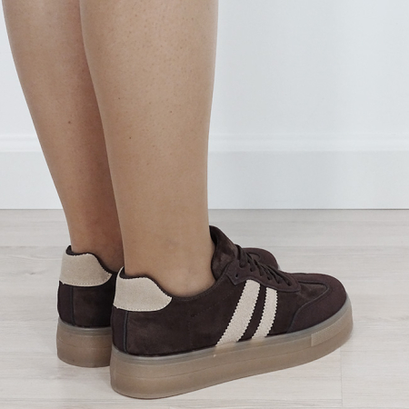 Sneakers maro cafeniu cu talpa groasa 9059 M2 [4]