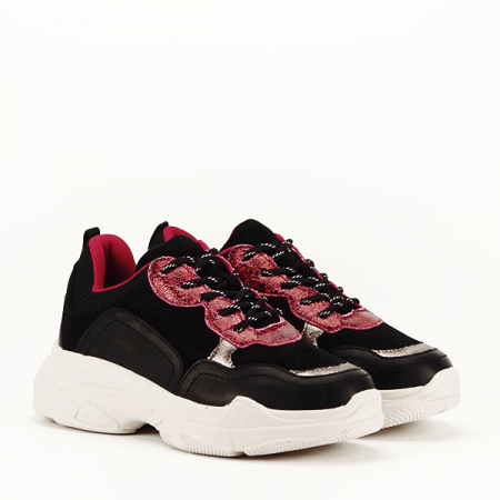Sneakers negru cu rosu Gabriela [3]