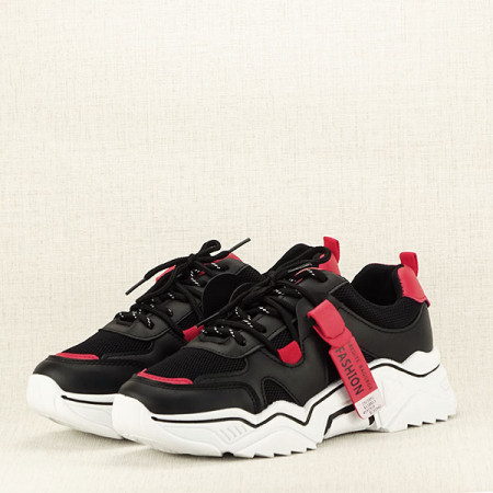 Sneakers negri cu rosu Ioana [2]