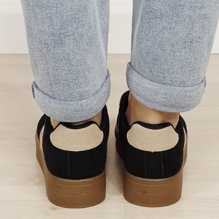 Sneakers negri cu talpa groasa 9059 M2 [3]