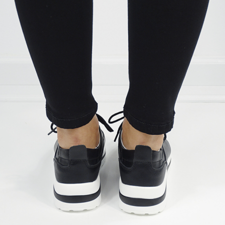 Sneakers negri din piele naturala 5090 M6 [3]