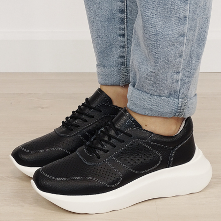 Sneakers negri piele naturala Veronica M4 [1]