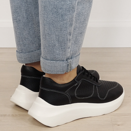 Sneakers negri piele naturala Veronica M4 [4]