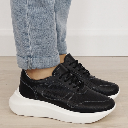 Sneakers negri piele naturala Veronica M4 [5]