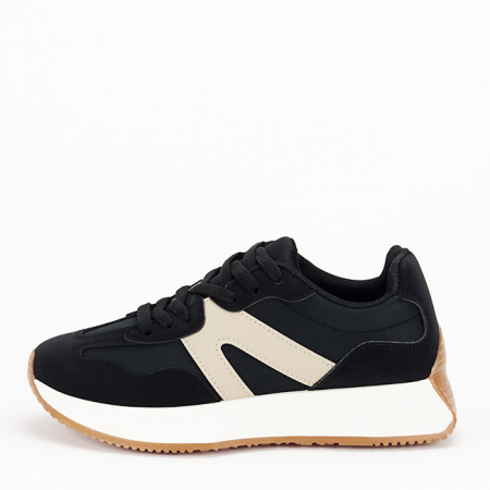 Pantofi - Sneakers negrii cu talpa groasa 8917 M2