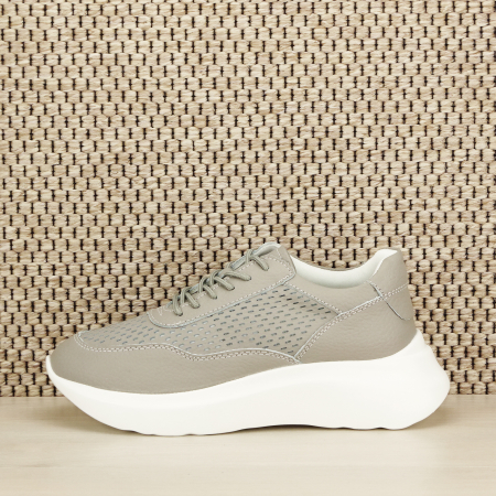 Sneakers piele naturala Aniela gri [1]